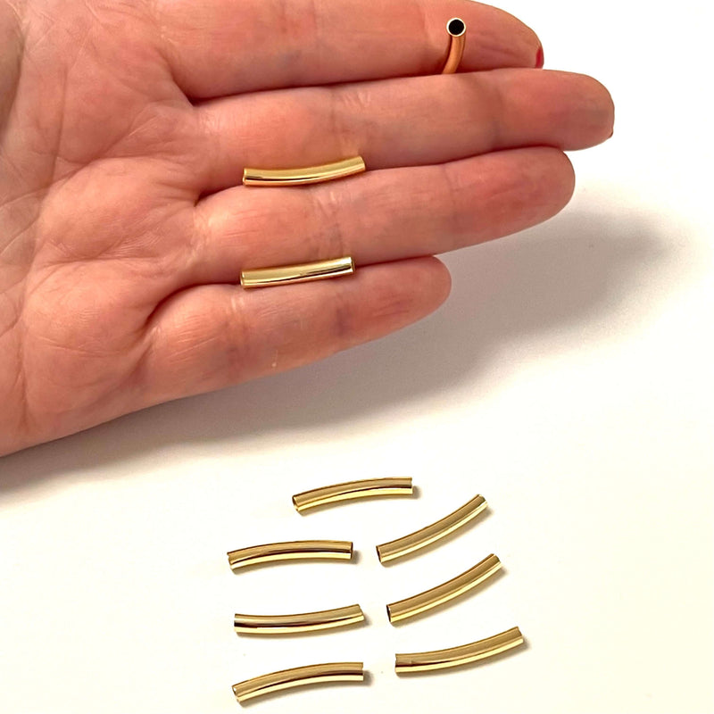 24Kt Gold Plated Spacer Tubes, Round Tube Bars , Gold Tube Bars