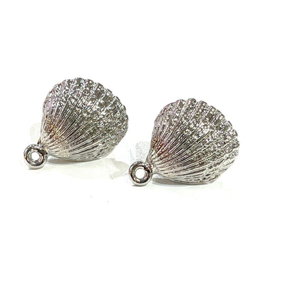 Silver Plated Oyster Stud Earrings