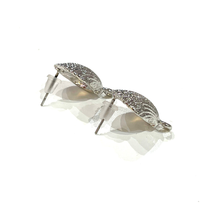 Silver Plated Oyster Stud Earrings