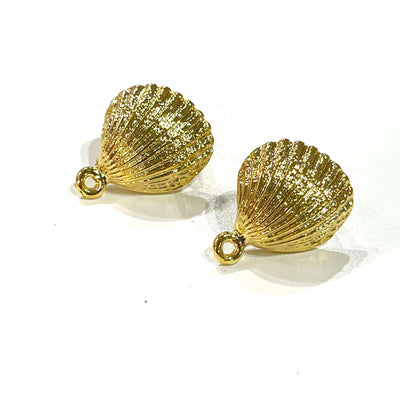 24Kt Gold Plated Oyster Stud Earrings