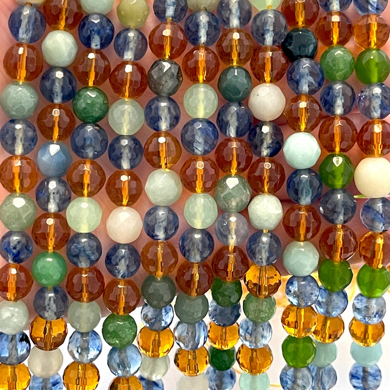 Gemischte runde 8 mm Jadequarzstränge, 46 Perlen