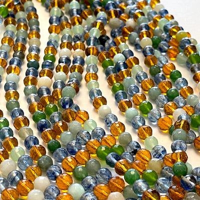 Brins de quartz de jade ronds mixtes de 8 mm, 46 perles