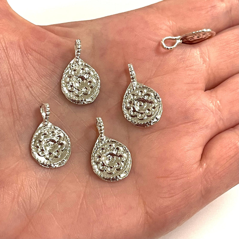 Silver Plated Authentic Charms, Silver Coin Charms, Silver Authentic Pendants, Silver Coin Pendants