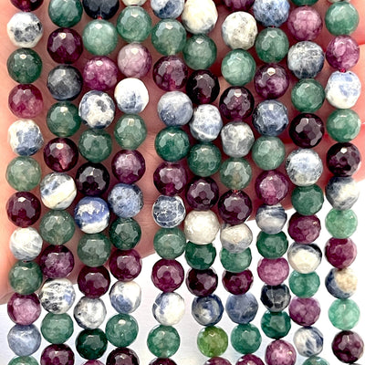 Party gemischte runde 8 mm Jadestränge, 46 Perlen