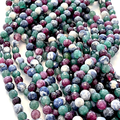 Brins de jade ronds de 8 mm, 46 perles