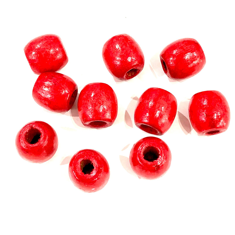 Large Hole Wooden Beads 16x15mm 10 Pieces in a pack