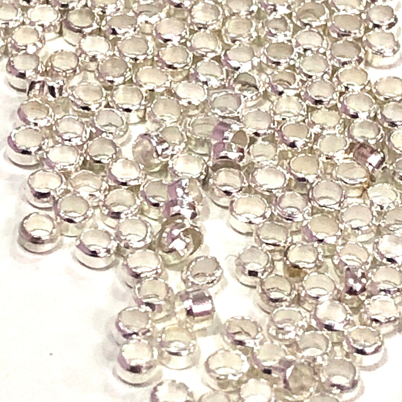 Silver Plated Crimp Beads, 5gr Pack