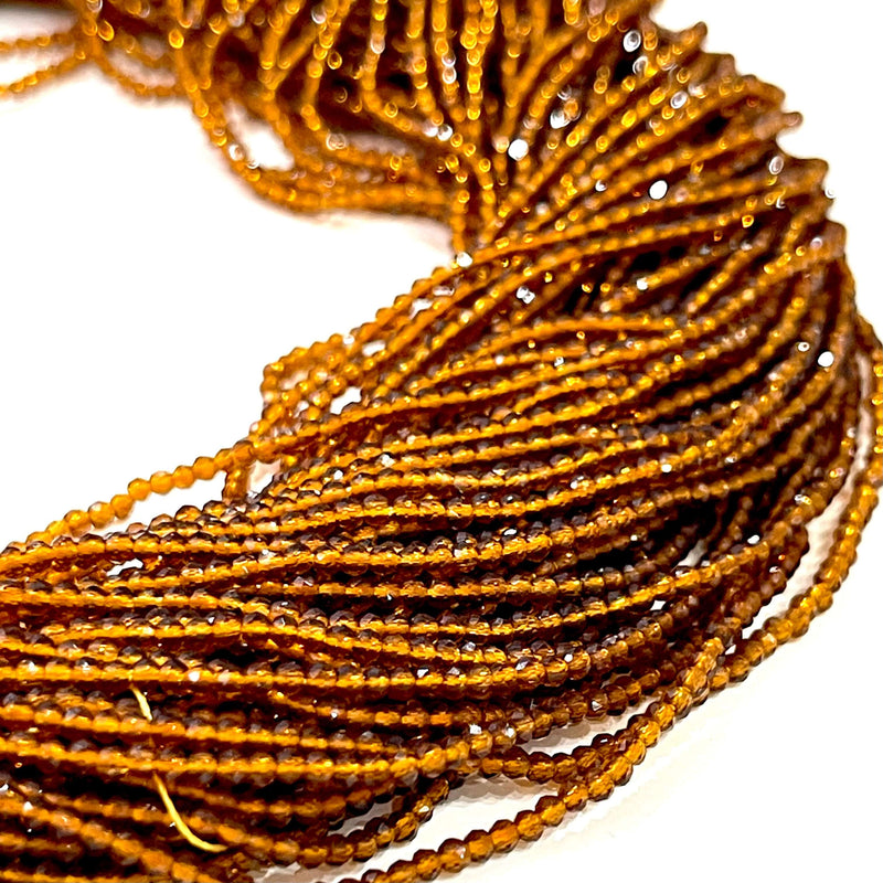 2mm Brown Jade Faceted Round Beads, 200 Beads