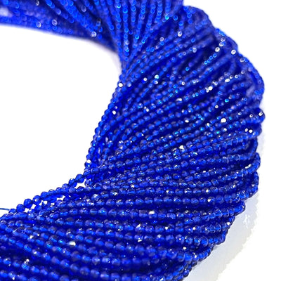 2mm Cobalt Jade Faceted Round Beads, 200 Beads