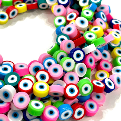 10mm Polymer Clay Flat Round Beads,10 Beads in a Pack£1.2