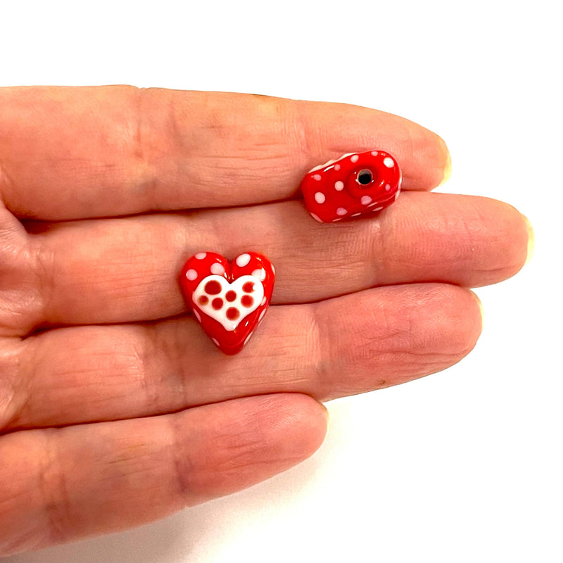 Hand Made Murano Glass Valentines Day Heart Charm