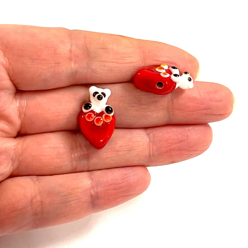 Hand Made Murano Glass Valentines Day Heart Charm