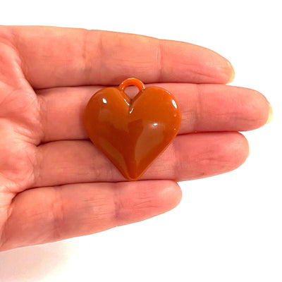 Cinnamon Acrylic Heart Large Pendant, Acrylic Heart Pendant