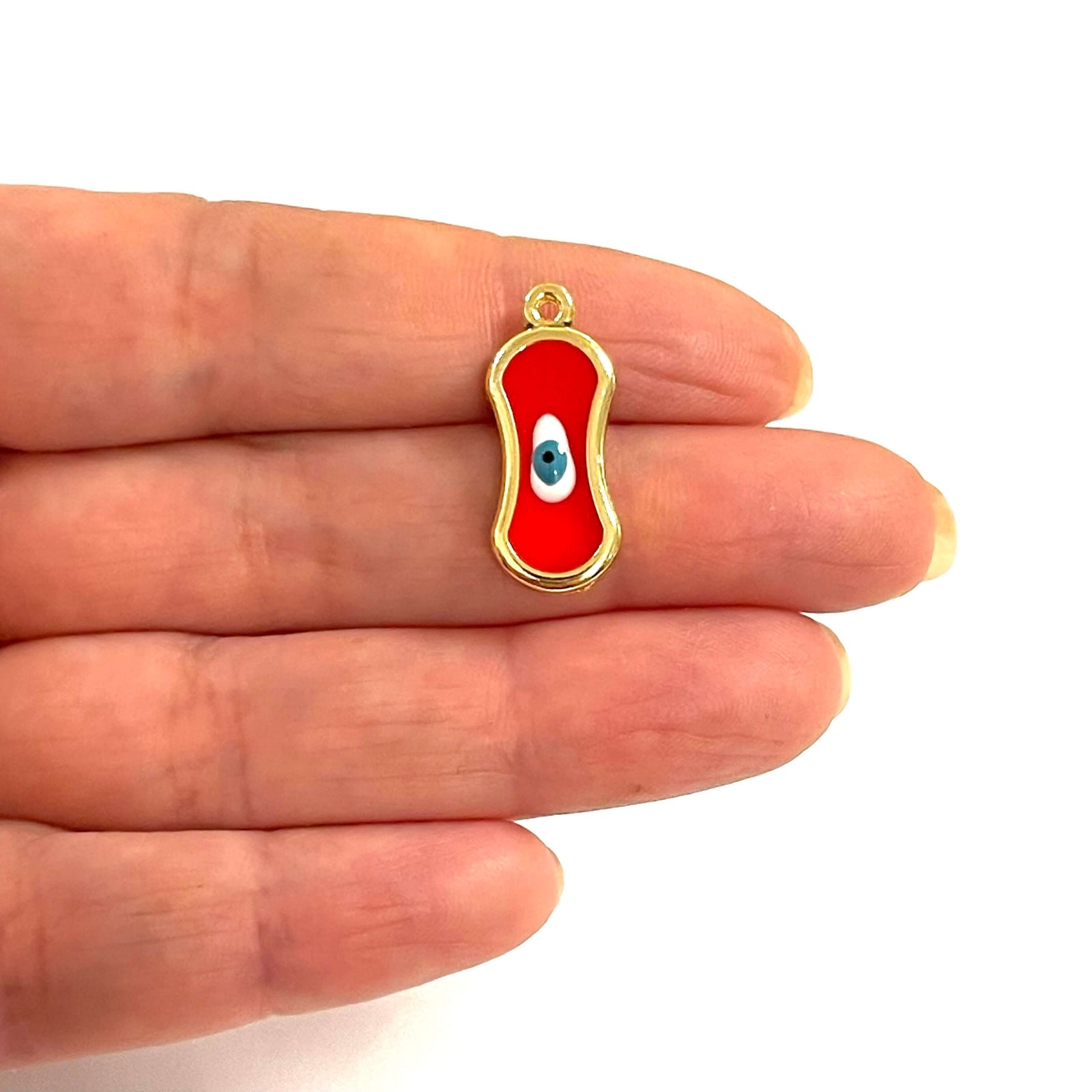 24Kt Gold Plated Double Side Enamelled Evil Eye Charm