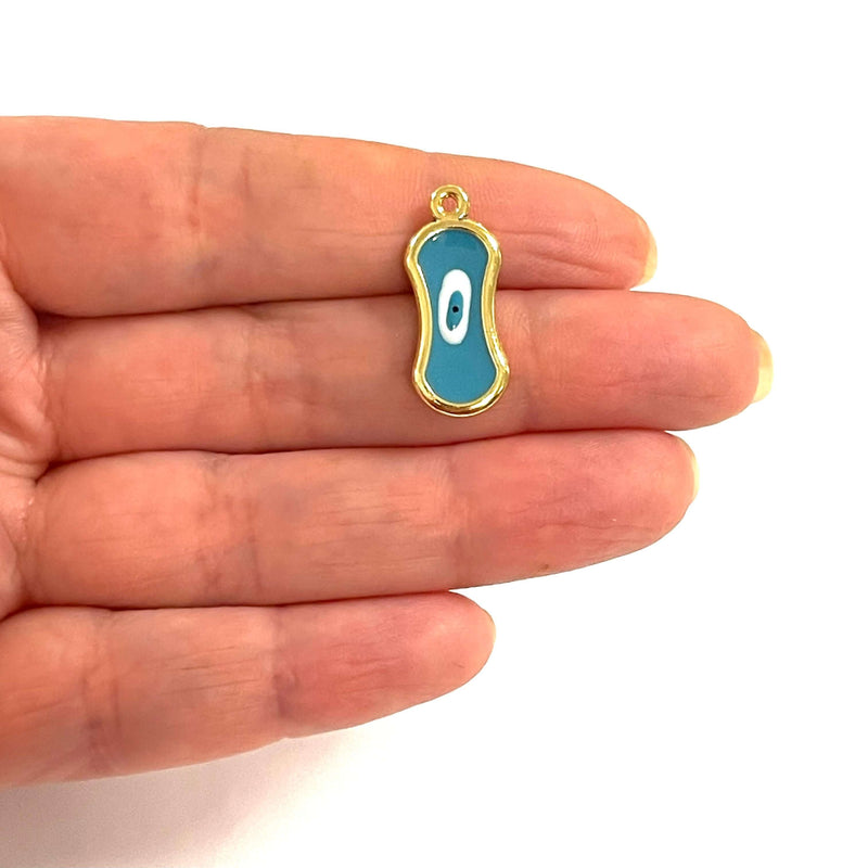 24Kt Gold Plated Double Side Enamelled Evil Eye Charm