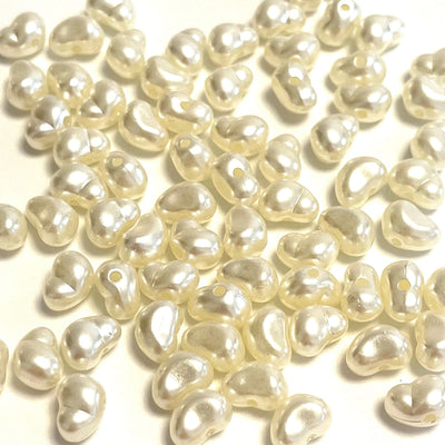 Ivory Color Acrylic Pearl Beads with 2mm Hole, 50 Gr Pack-290 Beads
