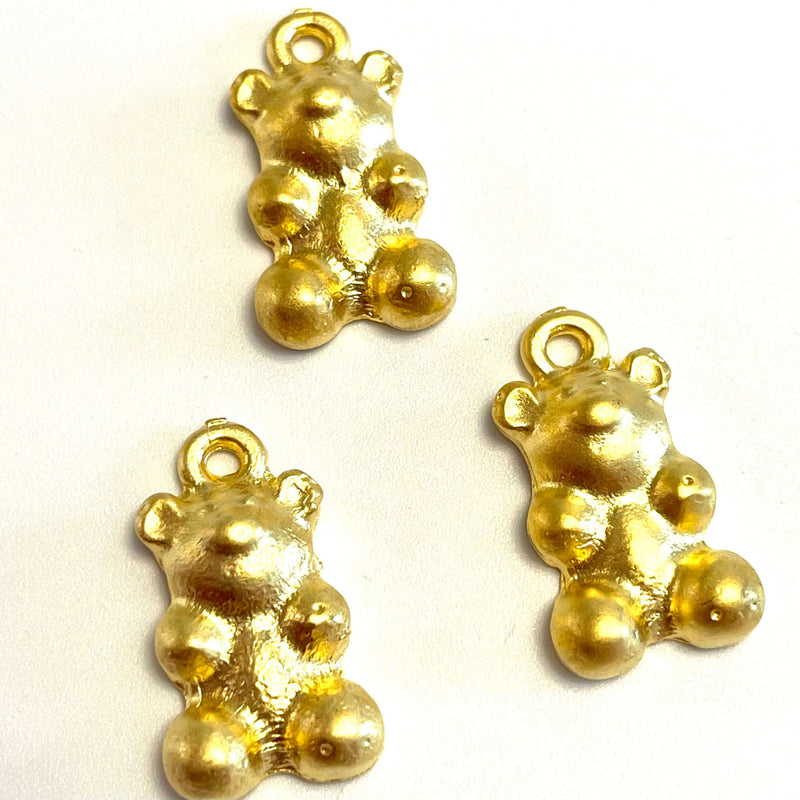 24Kt Matte Gold Plated Teddy Bear Pendant