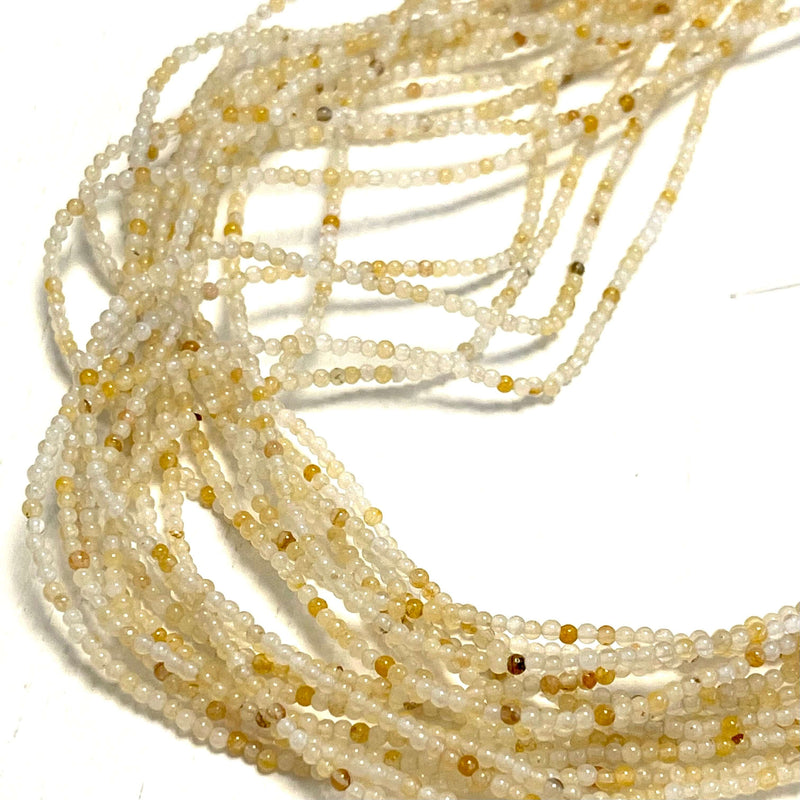 Perles rondes lisses en agate de 2 mm, 174 perles