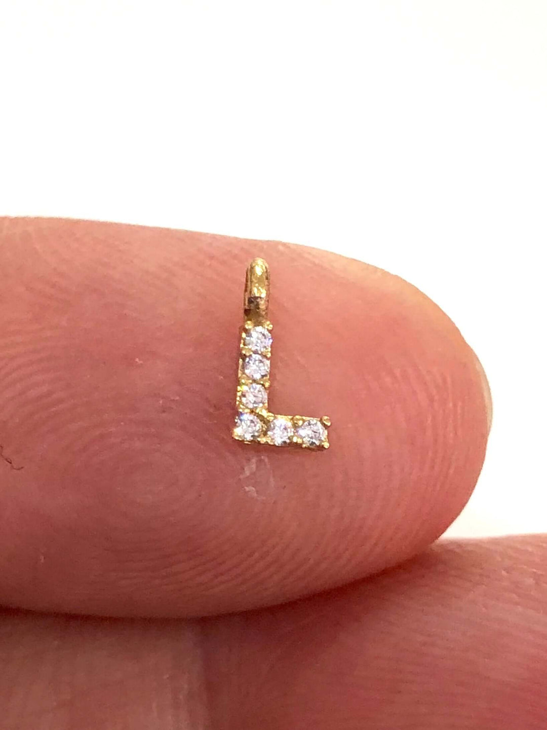 24Kt Gold Plated Brass Micro Pave Initial Charms