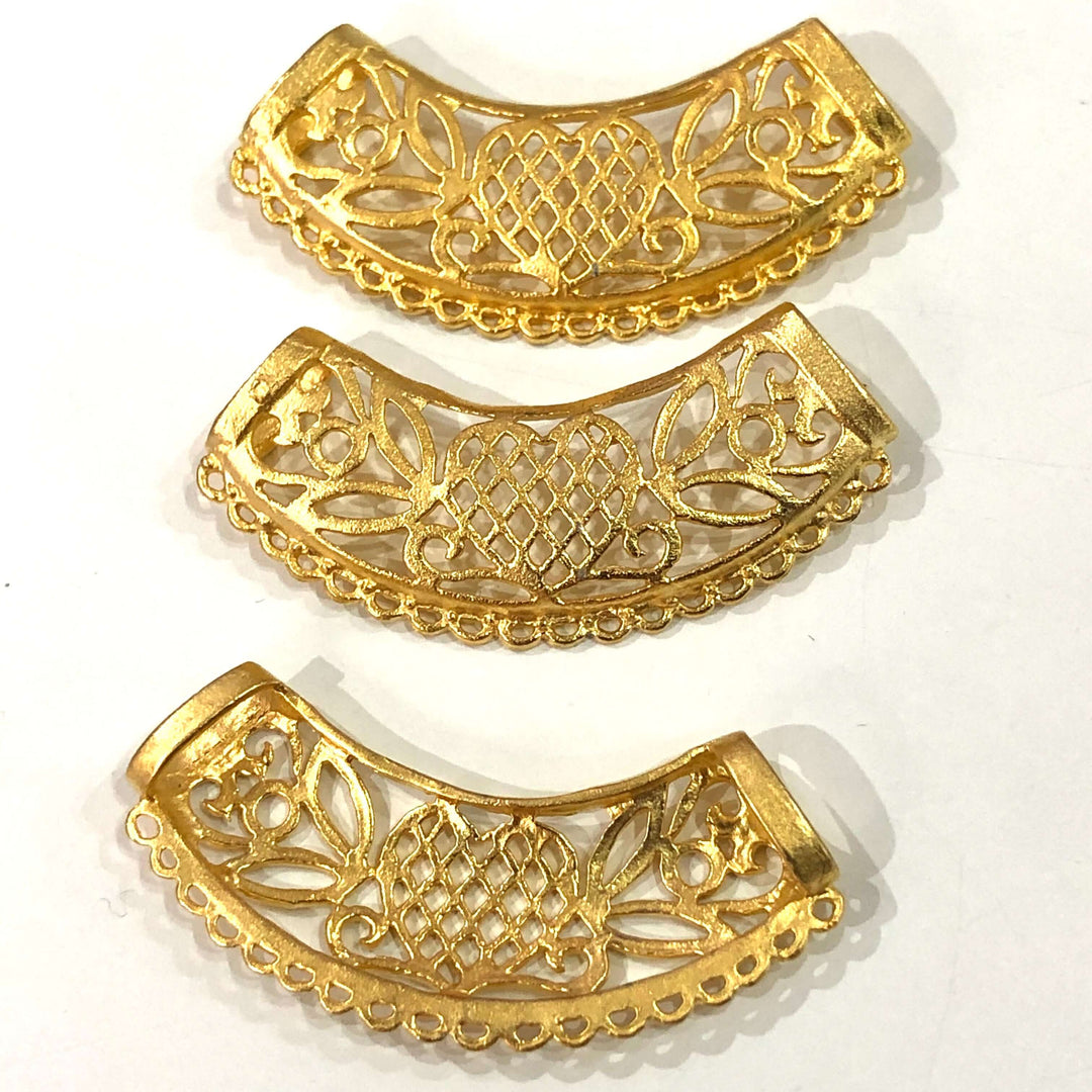 24Kt Matte Gold Plated Brass Bail , 24Kt Matte Gold Plated Brass Charms,3 Pcs in a Pack
