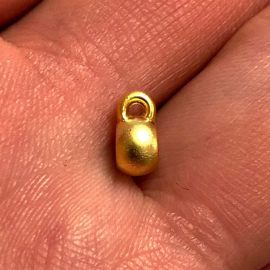 6mm Matte Gold Plated Spacer Charms With Loop, 10 pcs in a pack