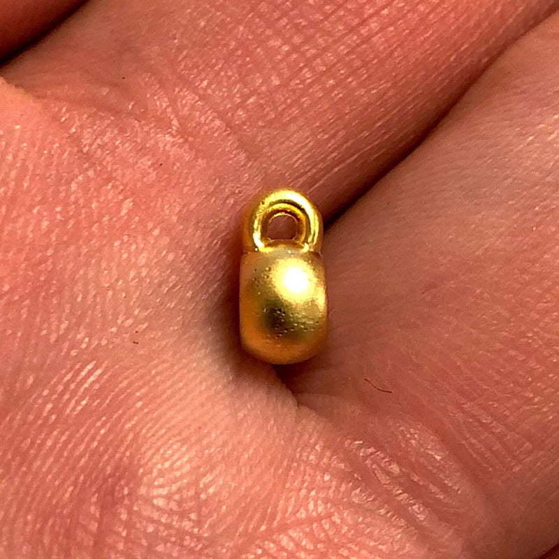 6mm Matte Gold Plated Spacer Charms With Loop, 10 pcs in a pack