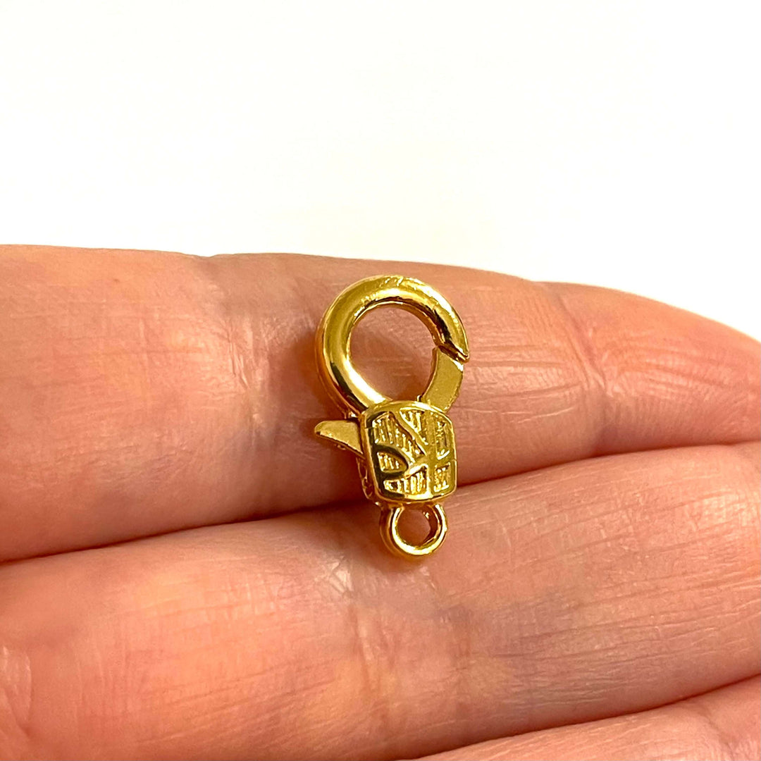 24Kt Gold Plated Large Lobster Clasps, 2 pcs in a pack