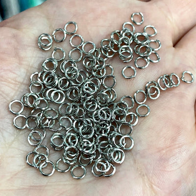 Rhodium Plated Jump Rings, 4mm,5mm,6mm, Rhodium Open Jump Rings