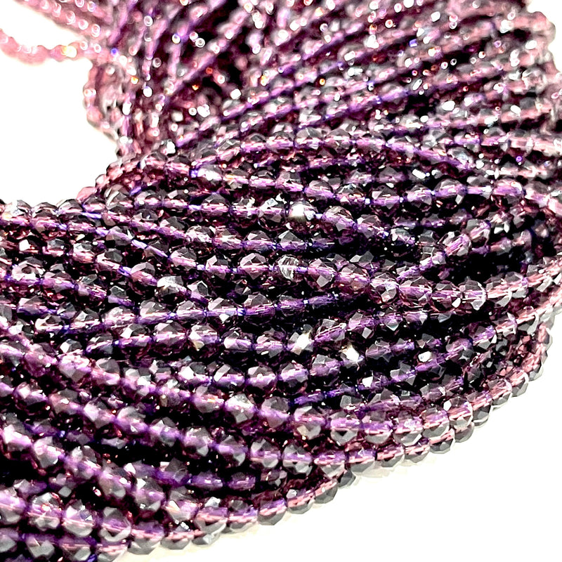 3mm Amethyst Jade Faceted Round Gemstone Beads, 127 Beads