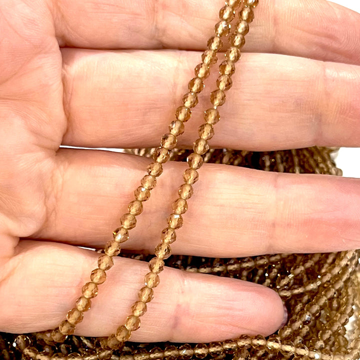 3mm Cappuccino Jade Faceted Round Gemstone Beads, 127 Beads