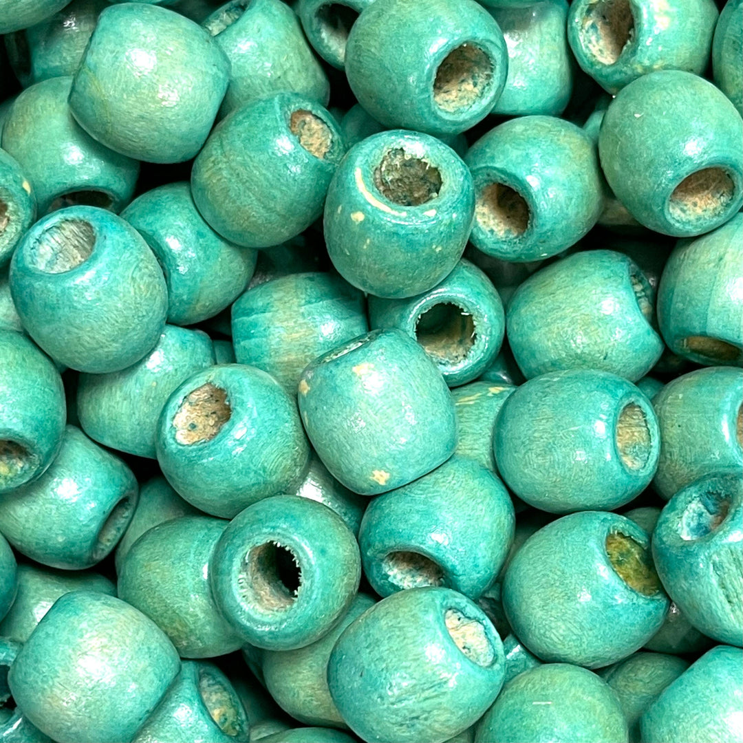 Large Hole Wooden Beads 16x15mm 10 Pieces in a pack