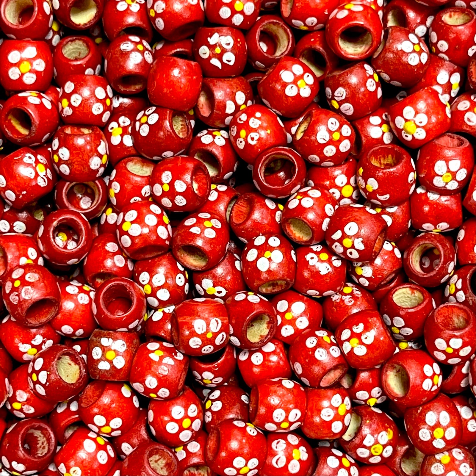Large Hole Wooden Beads 13x12mm 20 Pieces in a pack