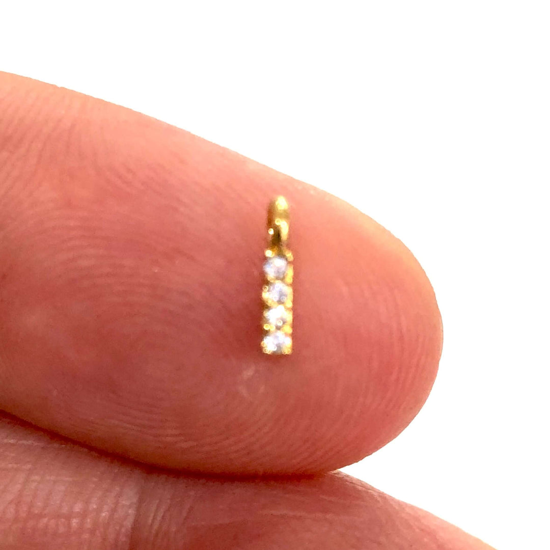24Kt Gold Plated Brass Micro Pave Initial Charms