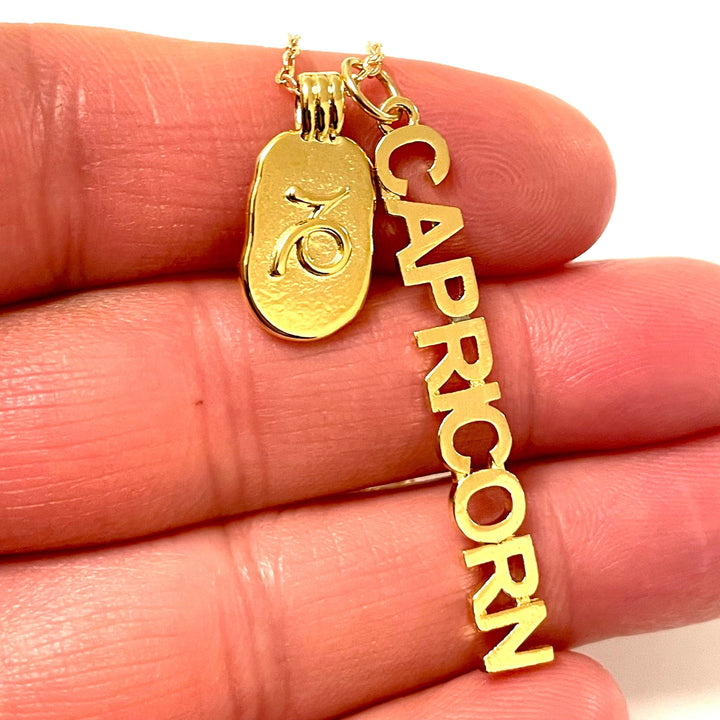 24Kt Gold Plated Brass Zodiac Horoscope Sign, Constellation Medallion Pendant, Celestial Astrology Charm for Necklace Jewelry Making-Chain&amp;Jump Rings Not Included