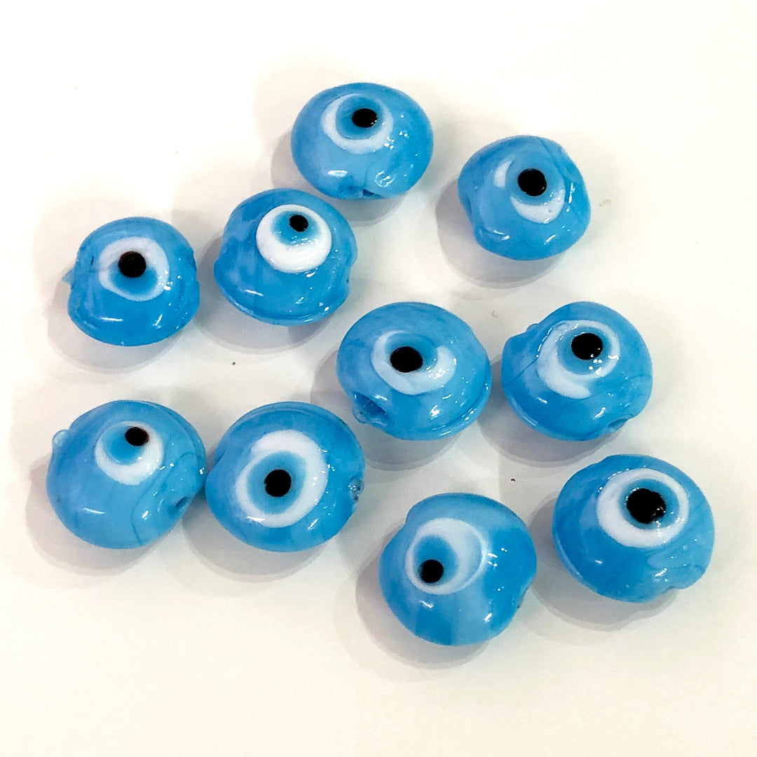 Handmade Evil Eye Beads - Murano Glass Evil Eye Beads - Lamp Work Turkish Evil Eye Beads - Murano Lampwork Turkish Evil Eye