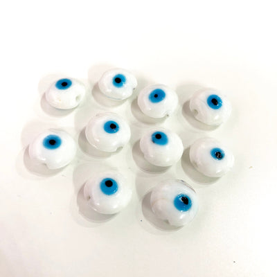Perles de mauvais œil faites à la main - Perles de mauvais œil en verre de Murano - Lampe de travail Perles de mauvais œil turc - Murano Lampwork Turc Evil Eye