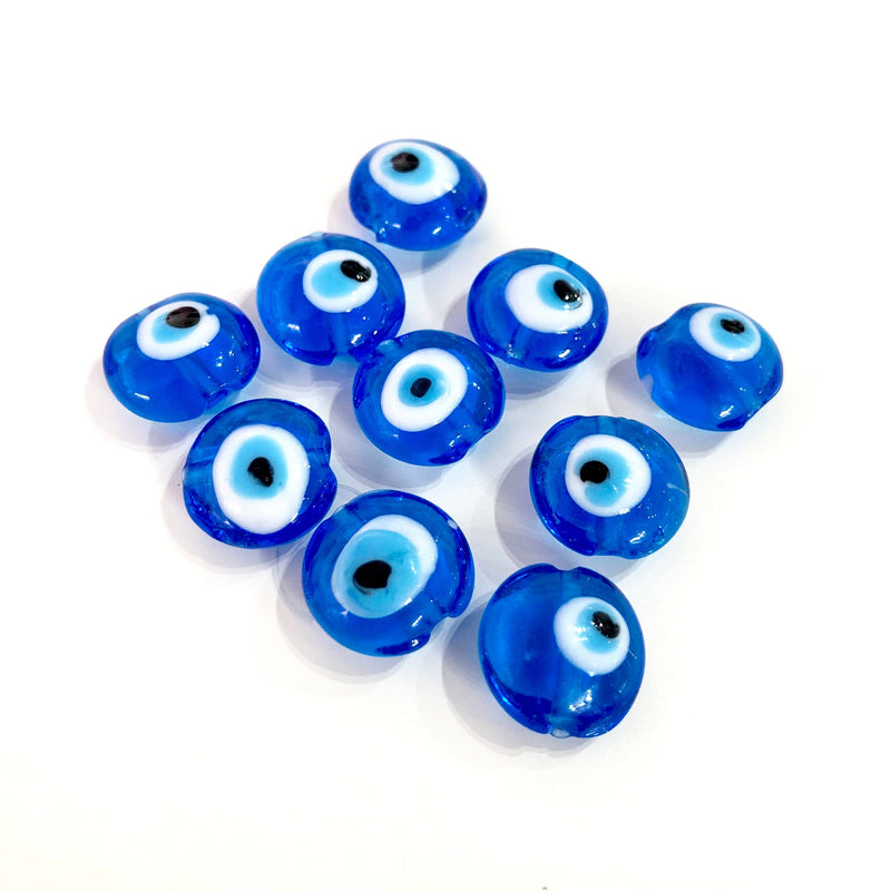 Perles de mauvais œil faites à la main - Perles de mauvais œil en verre de Murano - Lampe de travail Perles de mauvais œil turc - Murano Lampwork Turc Evil Eye