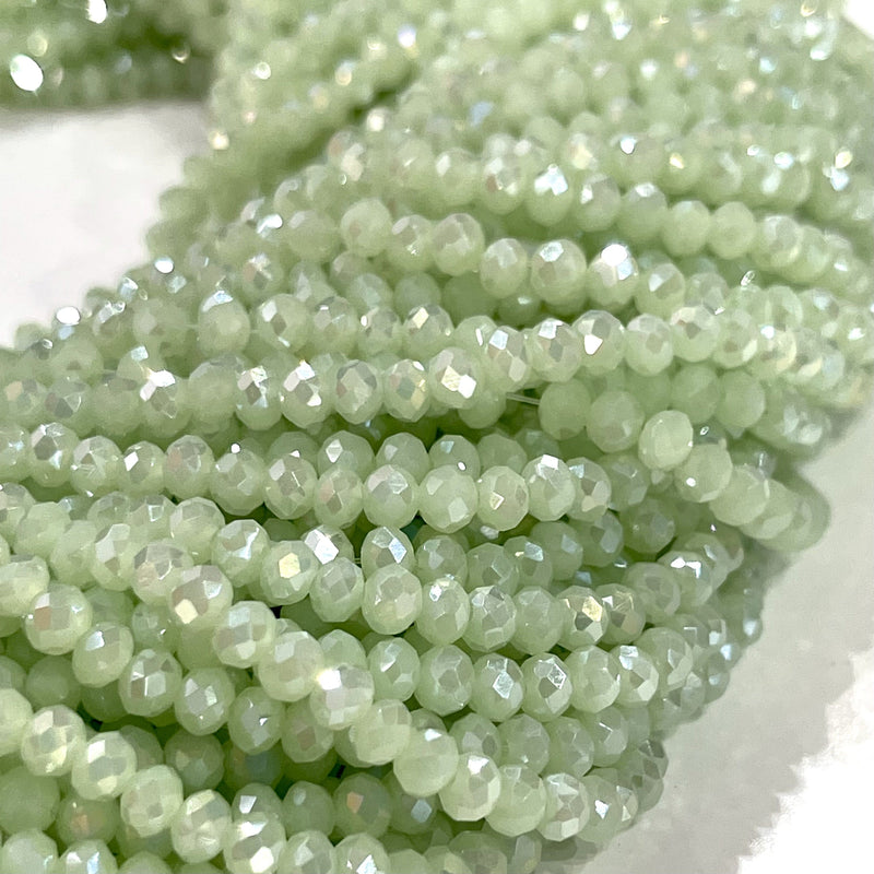 Perles rondelles à facettes en cristal 4mm, PBC4C66