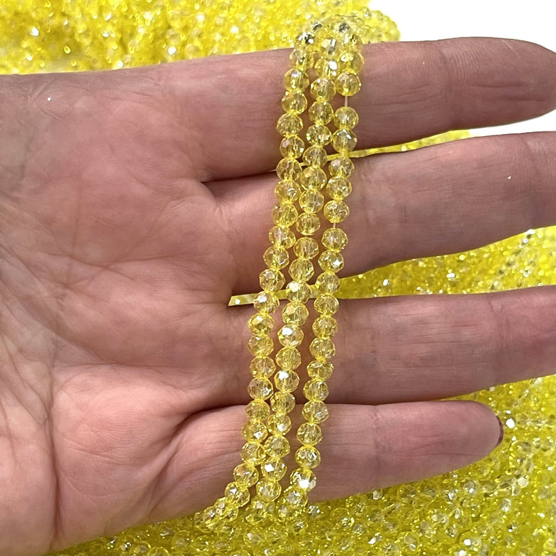 Perles rondelles à facettes en cristal 4mm, PBC4C59