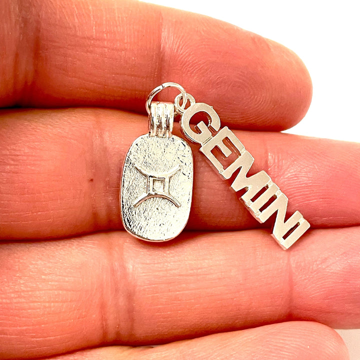 Silver Plated Brass Zodiac Horoscope Sign, Constellation Medallion Pendant,Celestial Astrology Charm-Chain&amp;Jump Rings Not Included