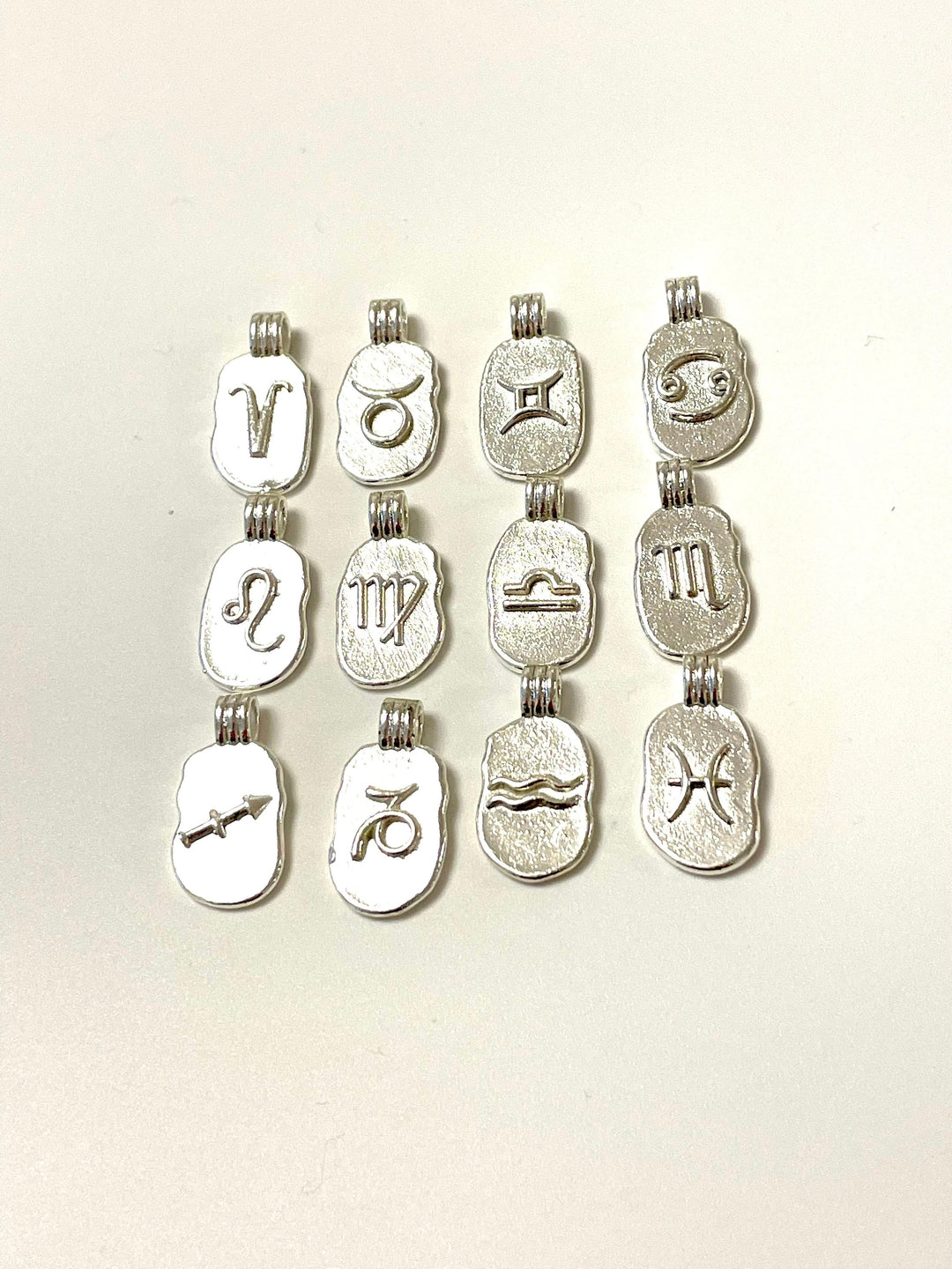 Silver Plated Brass Zodiac Horoscope Sign, Constellation Medallion Pendant, Celestial Astrology Charm for Necklace Jewelry Making
