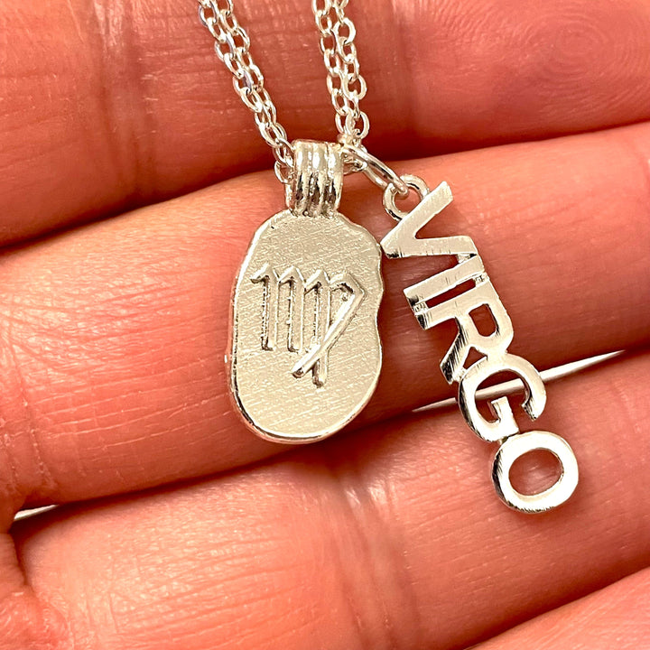 Silver Plated Brass Zodiac Horoscope Sign, Constellation Medallion Pendant,Celestial Astrology Charm-Chain&amp;Jump Rings Not Included