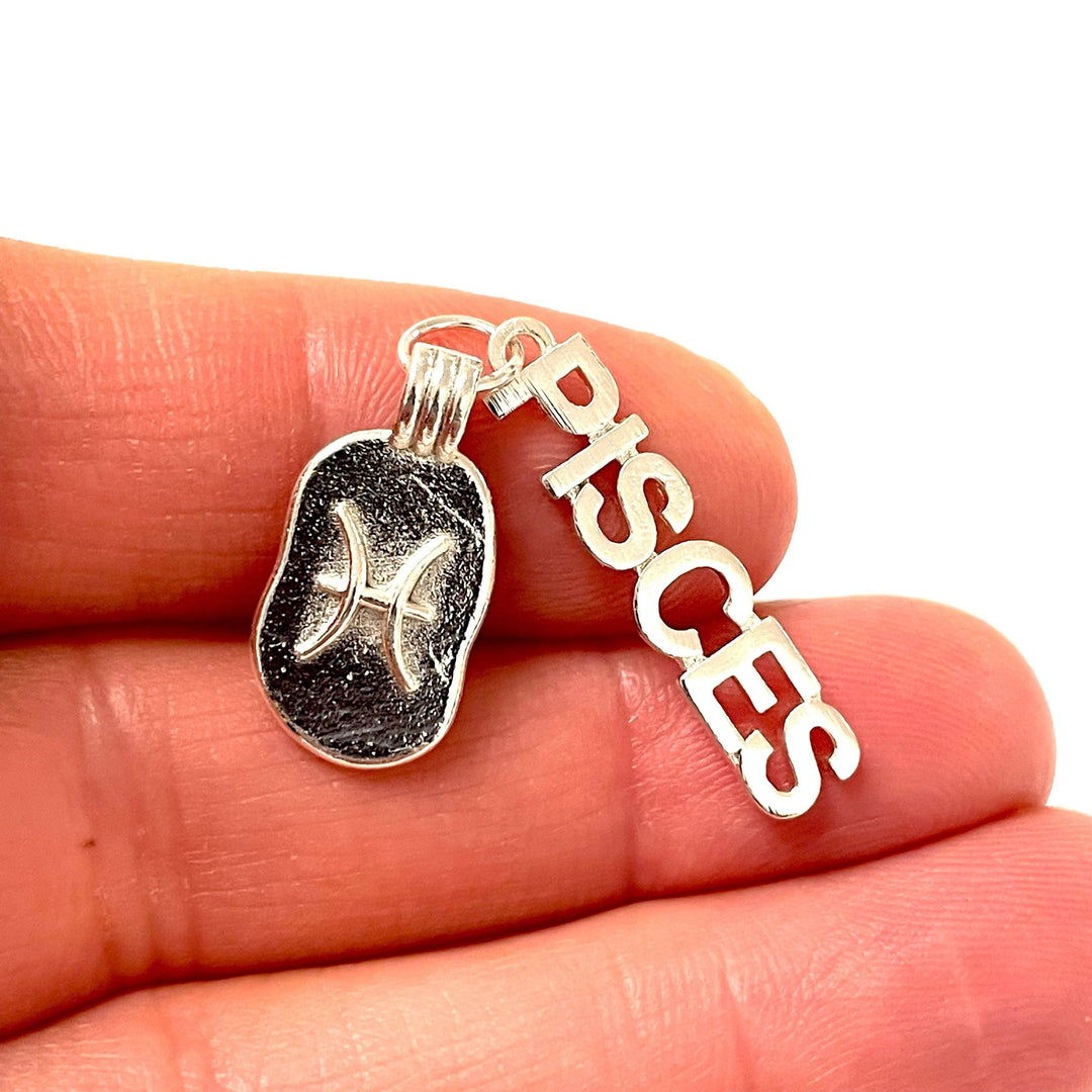 Silver Plated Brass Zodiac Horoscope Sign, Constellation Medallion Pendant,Celestial Astrology Charm-Chain&amp;Jump Rings Not Included