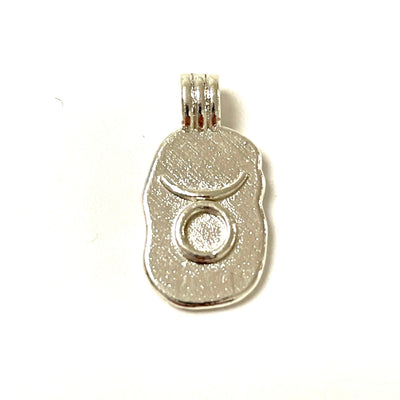 Signe d'horoscope du zodiaque en laiton plaqué argent, pendentif médaillon de constellation, breloque d'astrologie céleste pour la fabrication de bijoux de collier