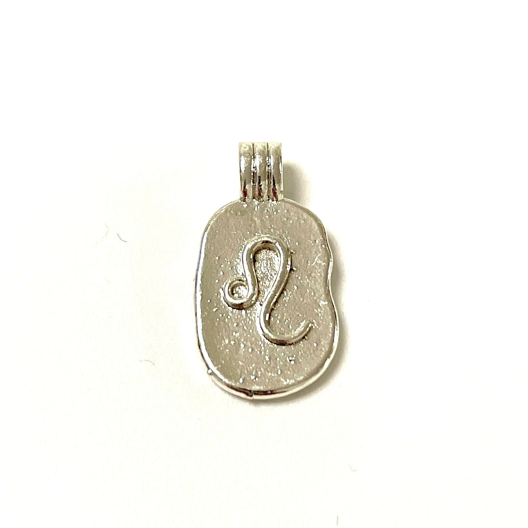 Silver Plated Brass Zodiac Horoscope Sign, Constellation Medallion Pendant, Celestial Astrology Charm for Necklace Jewelry Making