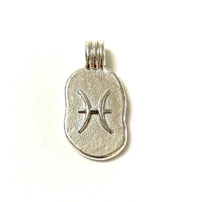 Signe d'horoscope du zodiaque en laiton plaqué argent, pendentif médaillon de constellation, breloque d'astrologie céleste pour la fabrication de bijoux de collier