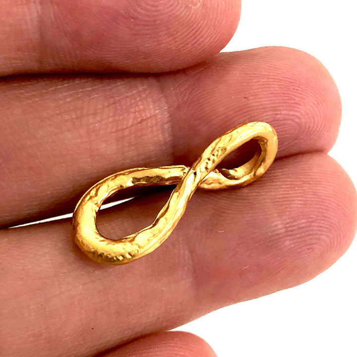24Kt Matte Gold Plated Connector Charms, 27mm Gold Connector Charms, 2 Pcs in a Pack