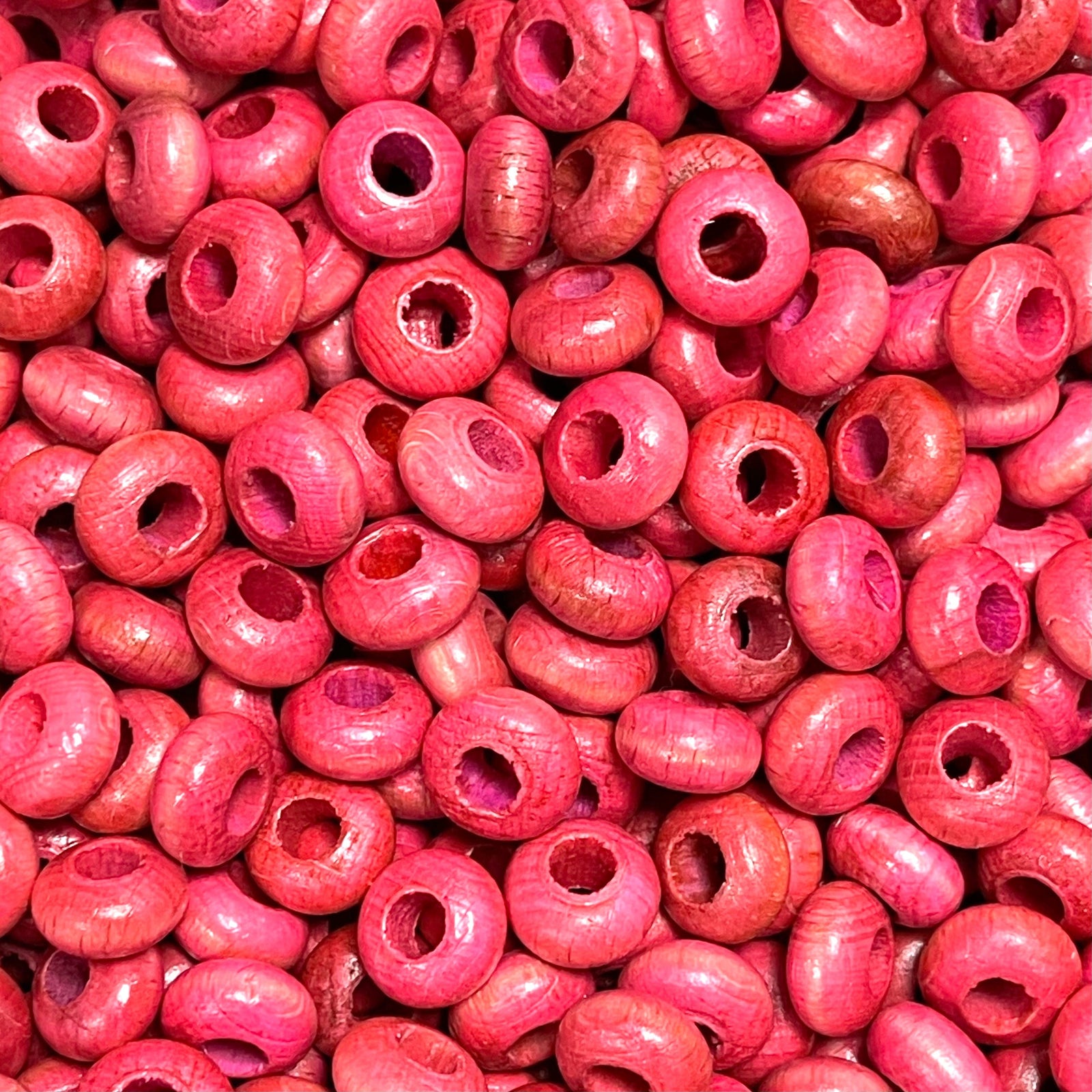 Large Hole Wooden Rondelle Beads 13x7mm 20 Pieces in a pack
