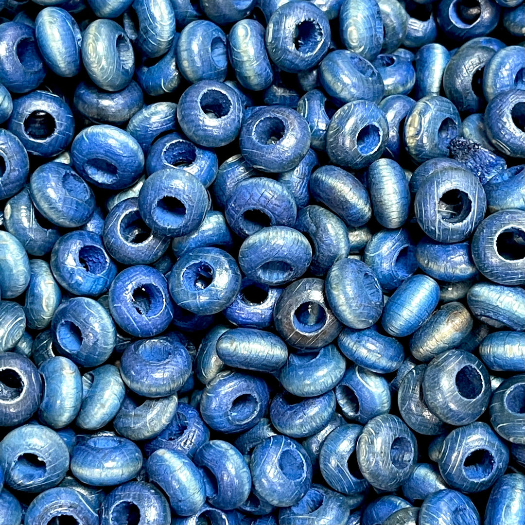 Large Hole Wooden Rondelle Beads 13x7mm 20 Pieces in a pack