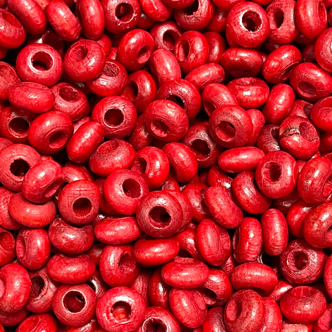 Large Hole Wooden Rondelle Beads 13x7mm 20 Pieces in a pack